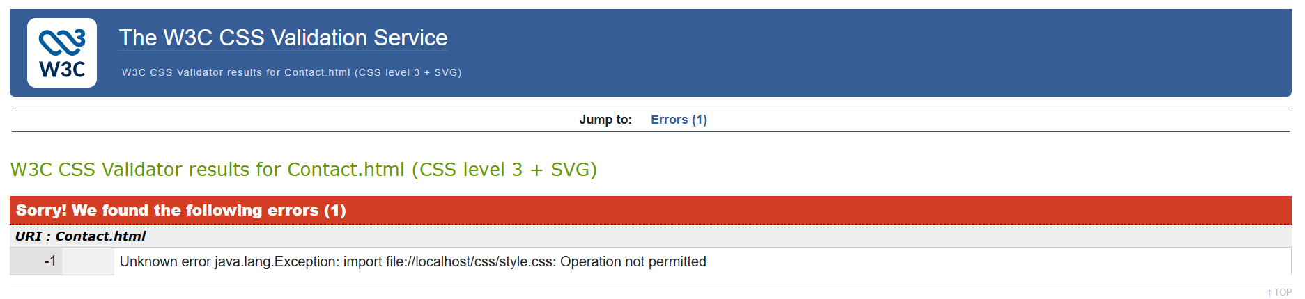 CSS Validation Screenshot
