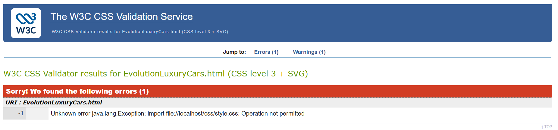 CSS Validation Screenshot