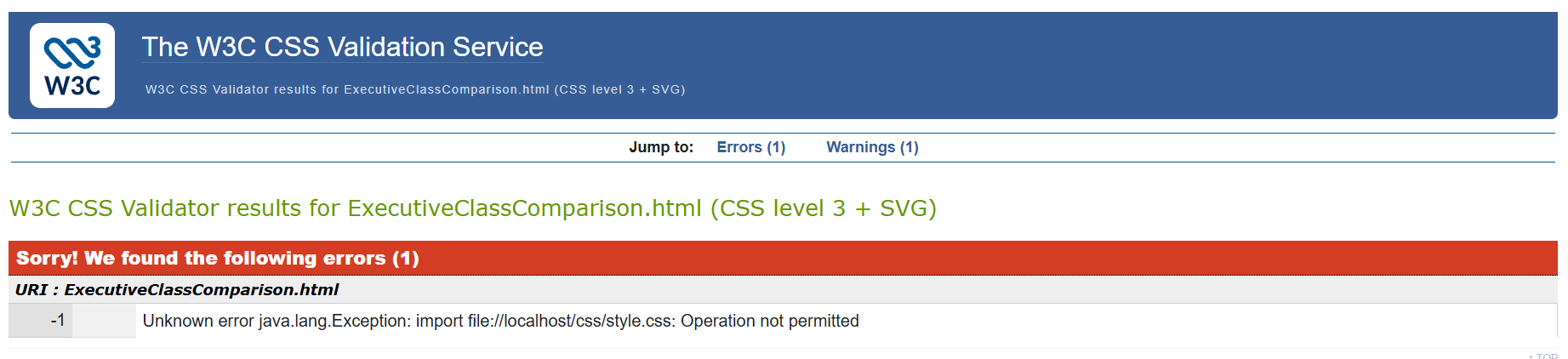CSS Validation Screenshot