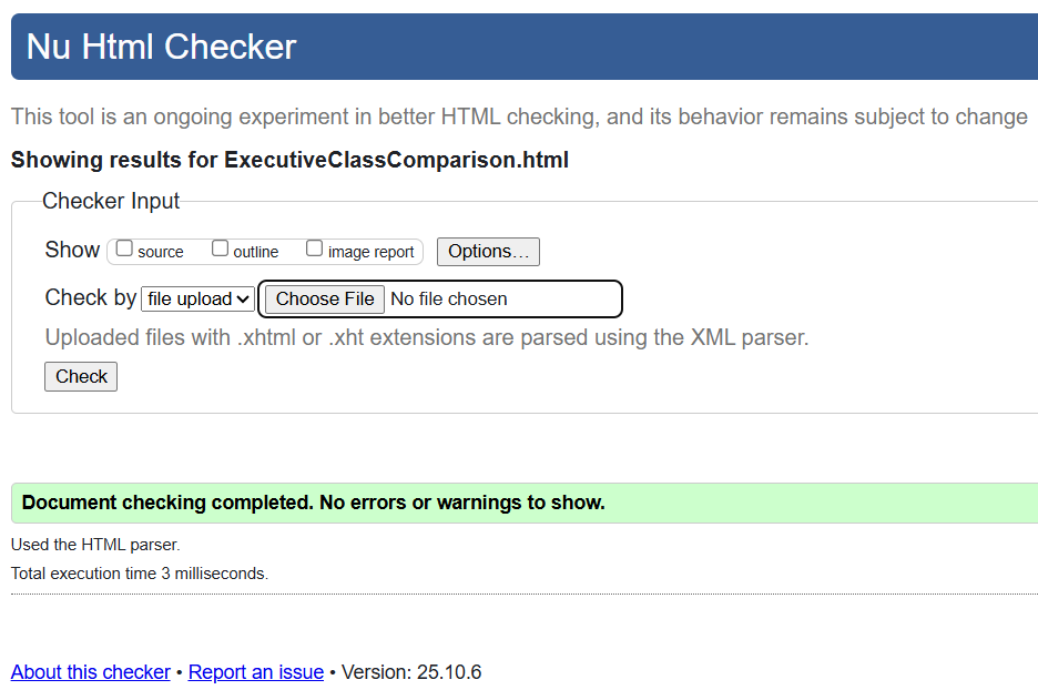 HTML Validation Screenshot
