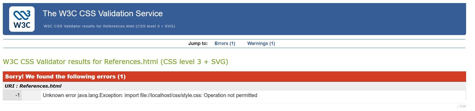 CSS Validation Screenshot
