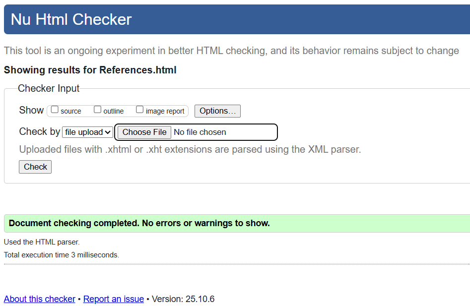 HTML Validation Screenshot