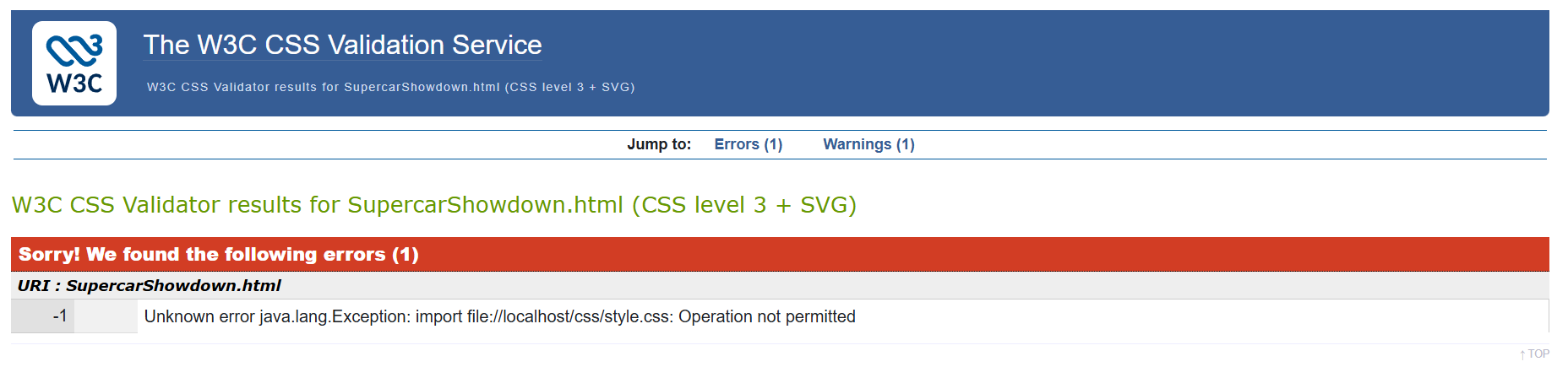 CSS Validation Screenshot