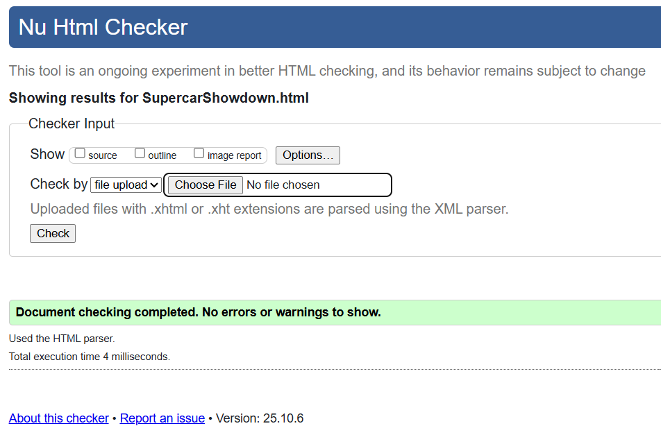 HTML Validation Screenshot