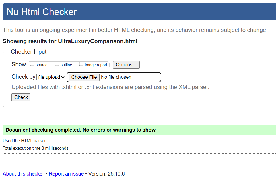 HTML Validation Screenshot